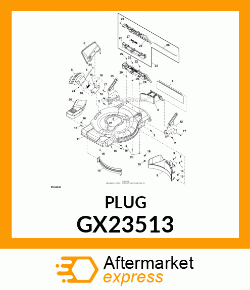 PLUG, MULCHING, 22" DECK GX23513