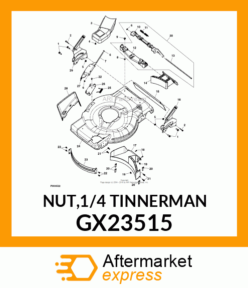 NUT,1/4 TINNERMAN GX23515