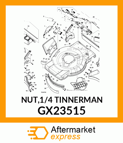 NUT,1/4 TINNERMAN GX23515