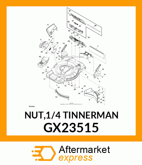 NUT,1/4 TINNERMAN GX23515