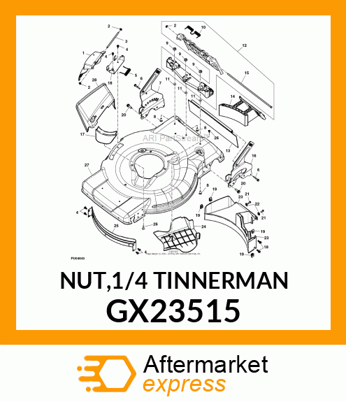 NUT,1/4 TINNERMAN GX23515