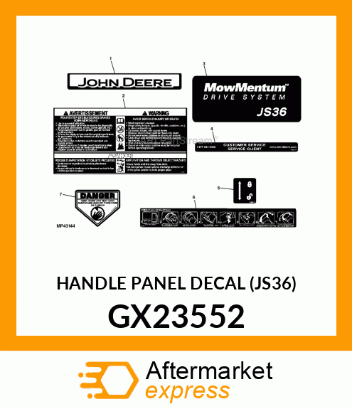HANDLE PANEL DECAL (JS36) GX23552