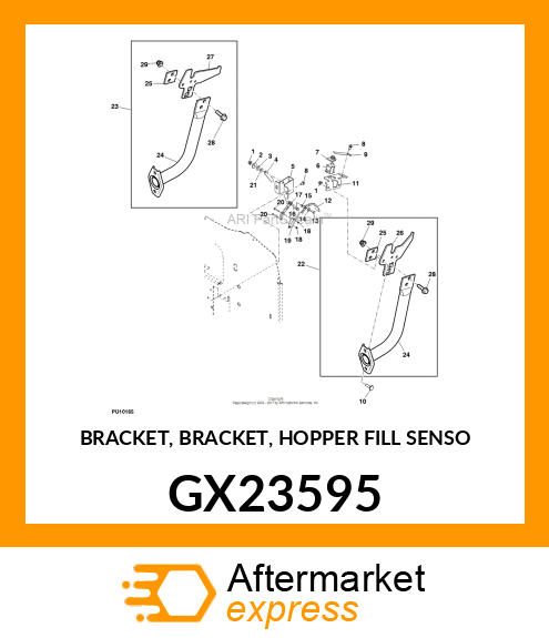 BRACKET, BRACKET, HOPPER FILL SENSO GX23595