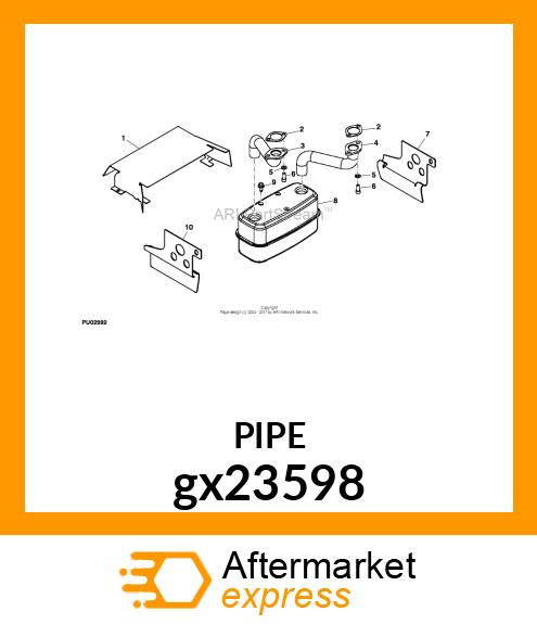 MANIFOLD, LH PIPE V/T Bamp;S gx23598