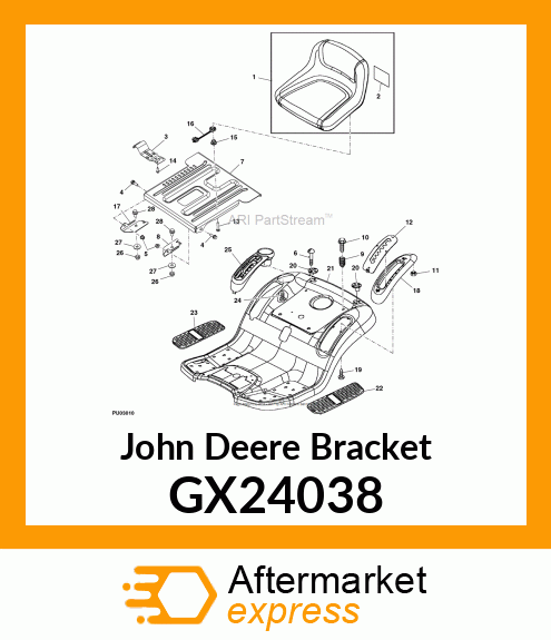 BRACKET, SEAT PIVOT _ RH SQUARE HOL GX24038