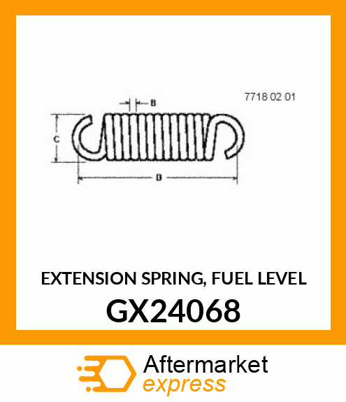 EXTENSION SPRING, FUEL LEVEL GX24068