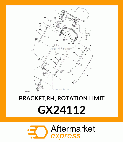 BRACKET,RH, ROTATION LIMIT GX24112