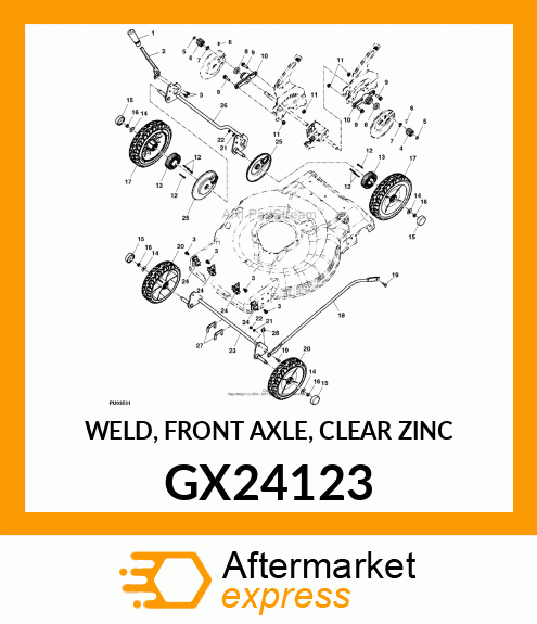 WELD, FRONT AXLE, CLEAR ZINC GX24123