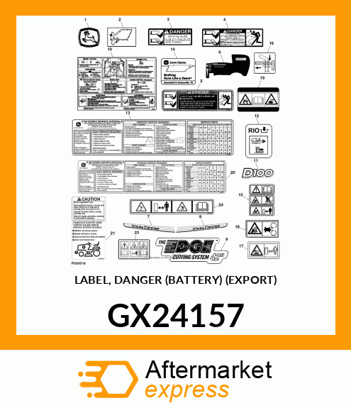 LABEL, DANGER (BATTERY) (EXPORT) GX24157