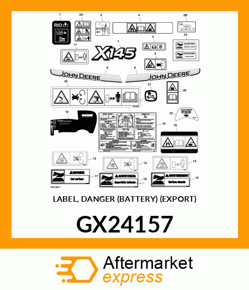 LABEL, DANGER (BATTERY) (EXPORT) GX24157