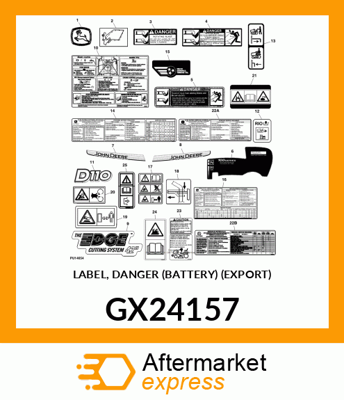 LABEL, DANGER (BATTERY) (EXPORT) GX24157