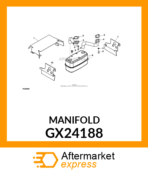 MANIFOLD, LH PIPE V/T Bamp;S GX24188