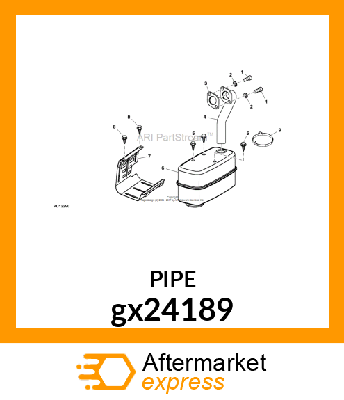 BRIGGS SINGLE EXHAUST PIPE gx24189