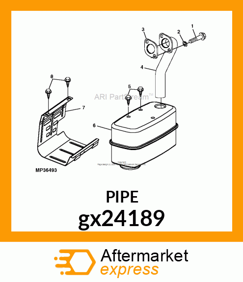 BRIGGS SINGLE EXHAUST PIPE gx24189