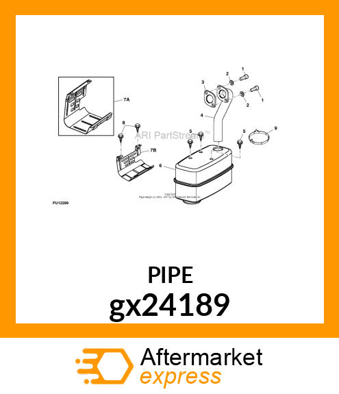 BRIGGS SINGLE EXHAUST PIPE gx24189