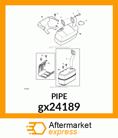 BRIGGS SINGLE EXHAUST PIPE gx24189