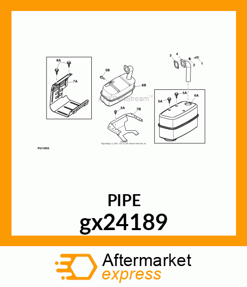 BRIGGS SINGLE EXHAUST PIPE gx24189