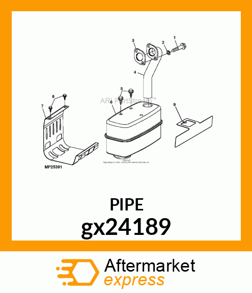 BRIGGS SINGLE EXHAUST PIPE gx24189