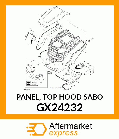 PANEL, TOP HOOD GX24232