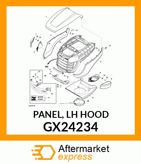 PANEL, LH HOOD GX24234