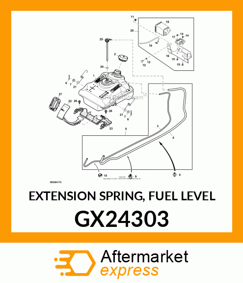 EXTENSION SPRING, FUEL LEVEL GX24303