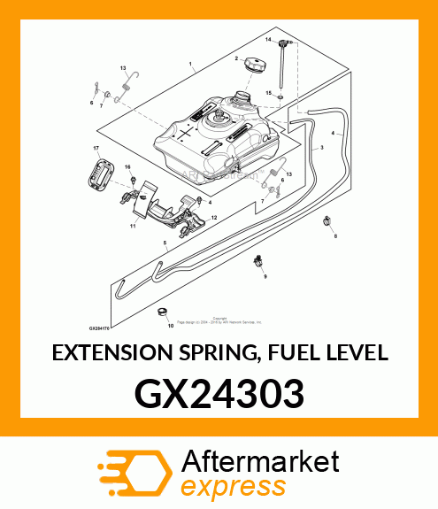 EXTENSION SPRING, FUEL LEVEL GX24303