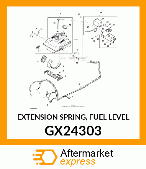 EXTENSION SPRING, FUEL LEVEL GX24303