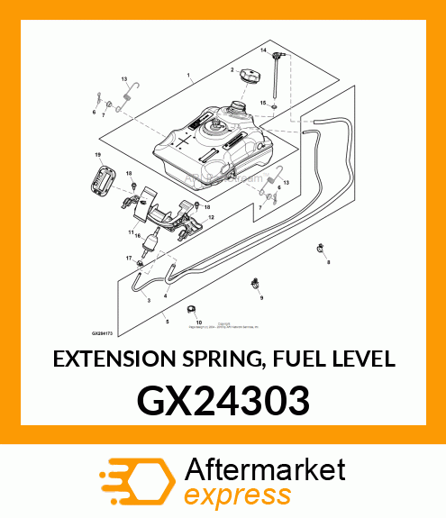 EXTENSION SPRING, FUEL LEVEL GX24303