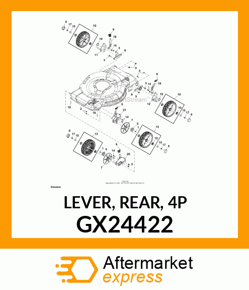 LEVER, REAR, 4P GX24422