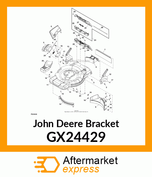 BRACKET, LOWER HANDLE, LH, 22 WBM GX24429