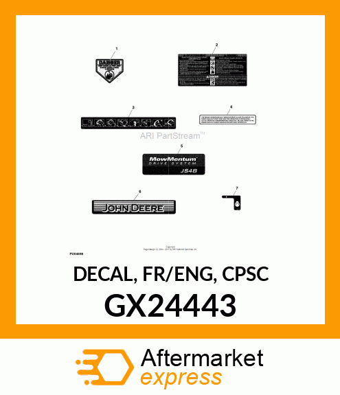 DECAL, FR/ENG, CPSC GX24443