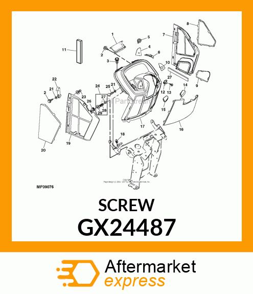 SCREW, SELF TPG, HEX WASHER HD GX24487