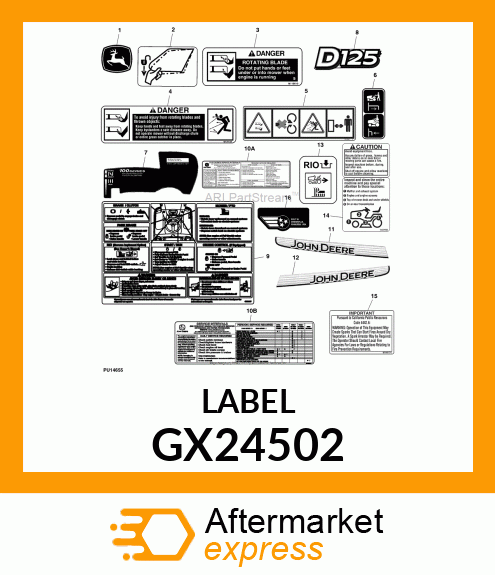 LABEL, TRACTOR CLEANOUT GX24502