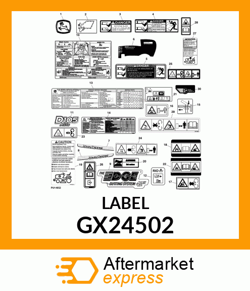 LABEL, TRACTOR CLEANOUT GX24502