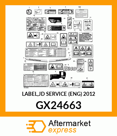 LABEL,JD SERVICE (ENG) 2012 GX24663