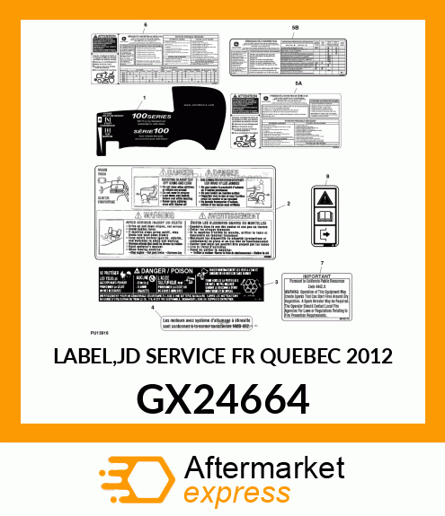 LABEL,JD SERVICE FR QUEBEC 2012 GX24664