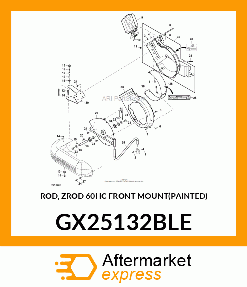 ROD, ZROD 60HC FRONT MOUNT(PAINTED) GX25132BLE