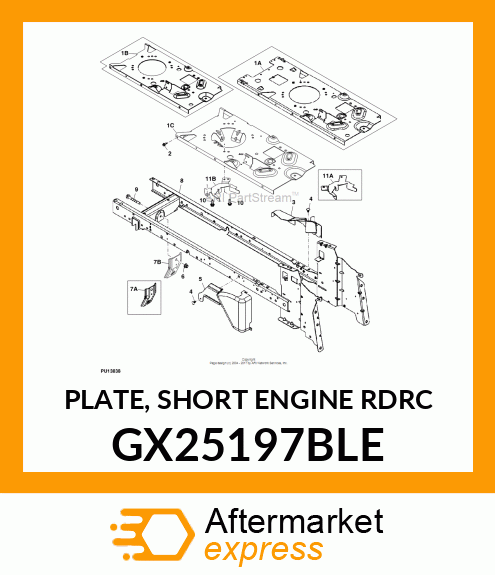 PLATE, SHORT ENGINE RDRC GX25197BLE