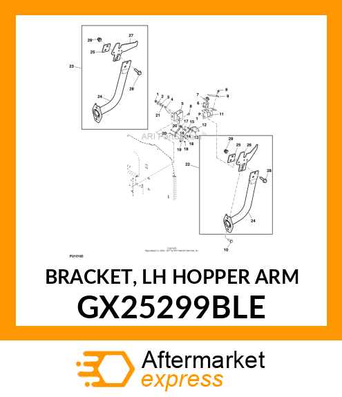 BRACKET, LH HOPPER ARM GX25299BLE