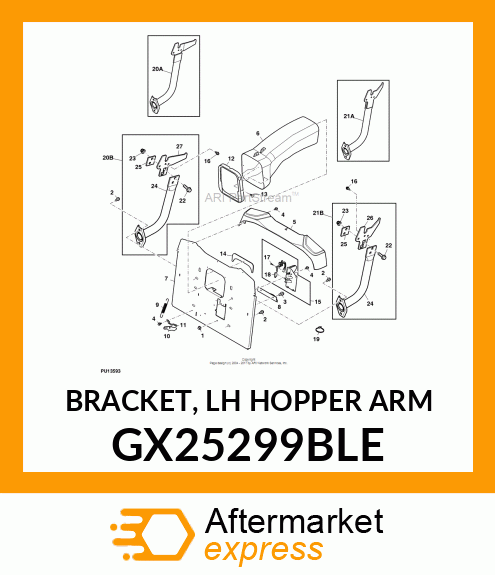 BRACKET, LH HOPPER ARM GX25299BLE