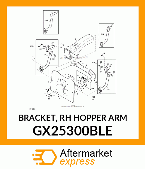 BRACKET, RH HOPPER ARM GX25300BLE