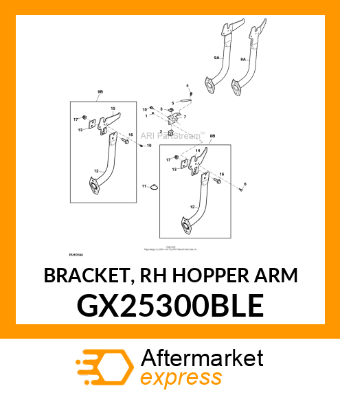 BRACKET, RH HOPPER ARM GX25300BLE