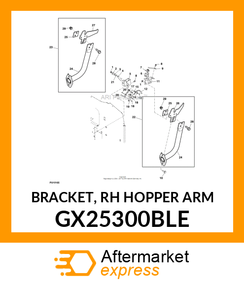 BRACKET, RH HOPPER ARM GX25300BLE