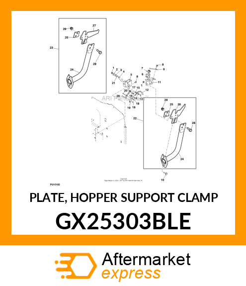 PLATE, HOPPER SUPPORT CLAMP GX25303BLE