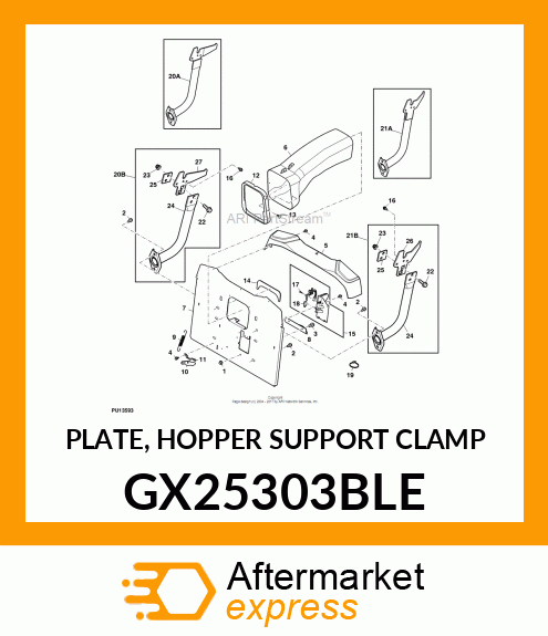 PLATE, HOPPER SUPPORT CLAMP GX25303BLE