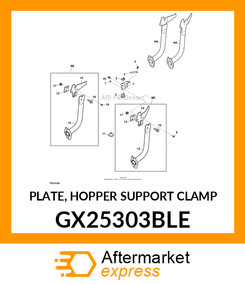 PLATE, HOPPER SUPPORT CLAMP GX25303BLE