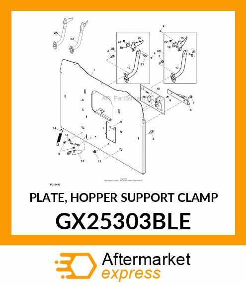 PLATE, HOPPER SUPPORT CLAMP GX25303BLE