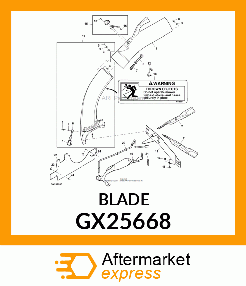 MOWER BLADE, BLADE, BAGGING 42A GX25668