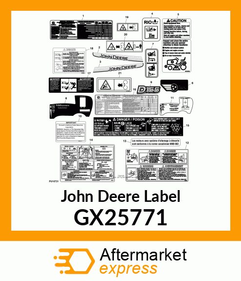 LABEL, HOOD MODEL 2248 H D155 GX25771