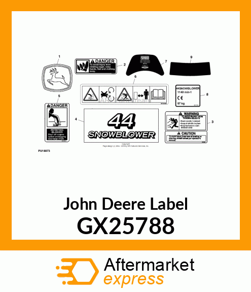 LABEL, 4185 DEERE GAS ENGINE GX25788